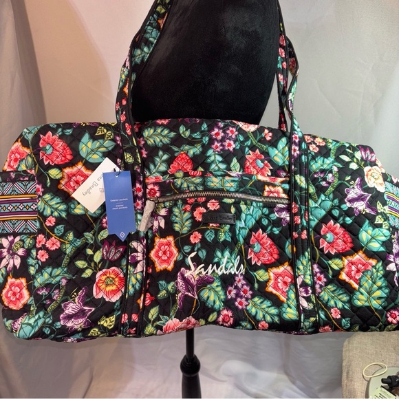 Vera Bradley Iconic Large Travel Duffle “Vines Floral” - Picture 1 of 6
